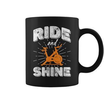 Ride And Shine Spin Class Spinning Bike Indoor Cycling Coffee Mug | Mazezy