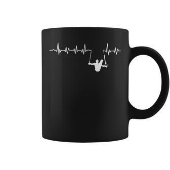 Still Rings Gymnastics Heartbeat Male Gymnast Men Coffee Mug - Monsterry