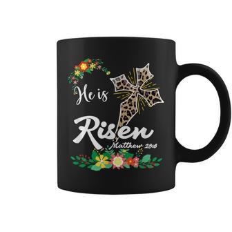 He Is Risen Bible Verse Floral Easter Is About Jesus Coffee Mug | Mazezy