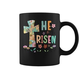He Is Risen Easter Cute Christians Happy Easter Flowers Coffee Mug - Monsterry DE