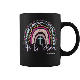 He Is Risen Rainbow Leopard Happy Easter Day Christian Jesus Coffee Mug - Seseable