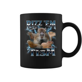 Rizz 'Em With The 'Tism Autism Awareness Meme Capybara Coffee Mug | Mazezy