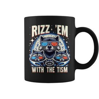 Rizz Em With The Tism Retro Vintage Raccoon Meme Autism Coffee Mug - Monsterry