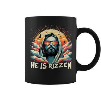 He Is Rizzen Christian Is Rizzen Retro Believe In Jesus Coffee Mug | Mazezy UK