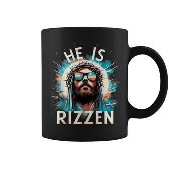 He Is Rizzen Jesus Is Rizzen Retro Jesus Christian Religious Coffee Mug - Seseable