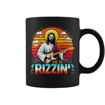 He Is Rizzin Easter Christian Jesus Jesus Guitarist Coffee Mug - Seseable