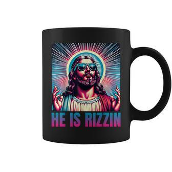 He Is Rizzin Jesus Is Rizzen Coffee Mug - Seseable