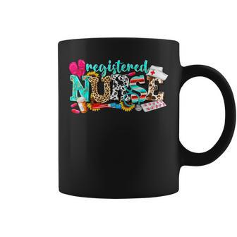 Rn Nurse Leopard Print Registered Nurse Nursing School Women Coffee Mug - Seseable