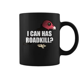 I Can Has Roadkill Cartoon Turkey Vulture Bird Meme Coffee Mug - Monsterry