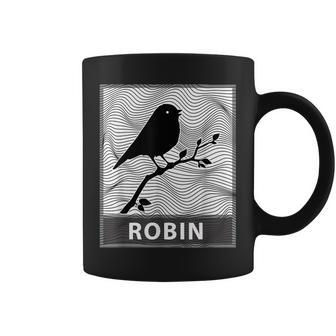 Robin Bird Branch Silhouette T Coffee Mug - Monsterry CA