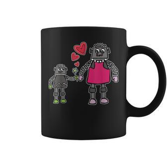 Robot Mom Mother And Son Love Coffee Mug - Monsterry