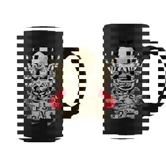 Lets Rock Rock & Roll Esqueleto Manointage Retro Rock Concierto Taza de café - Regaloses