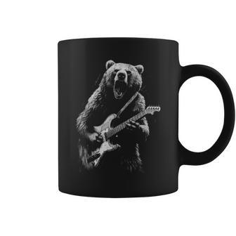 Rock Bear Playing Guitar Guitar Bear Music Coffee Mug | Mazezy
