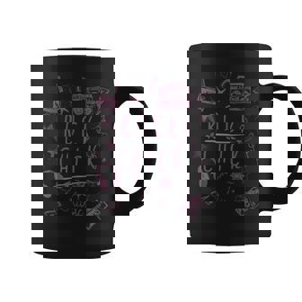 Rock Chick Retro Doodle 80S Music Rock & Roll Girls Coffee Mug - Thegiftio UK