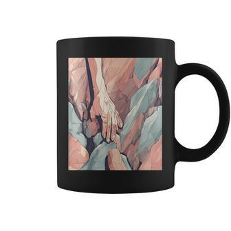 Rock Climbing Grip In Subtle Strength Coffee Mug - Monsterry
