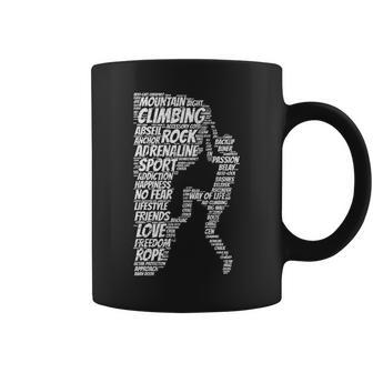 Rock Climbing Shape Typography Coffee Mug | Mazezy