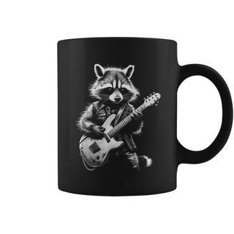 Rock Raccoon Playing Guitar Guitar Raccoon Coffee Mug - Thegiftio UK