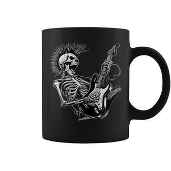 Rock And Roll Skeleton Playing Guitar Coffee Mug | Mazezy DE