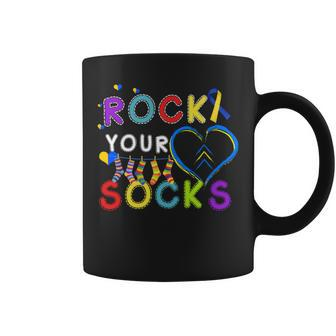 Rock Your Socks Cute 3-21 Trisomy 21 World Down Syndrome Day Coffee Mug - Seseable
