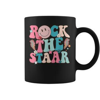 Rock The Staar Test Te Day Retro Groovy Teacher Stars Coffee Mug - Seseable