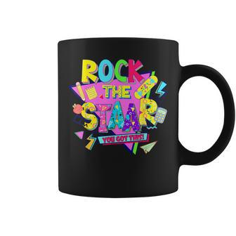 Rock The Staar Test Testing Day Retro Groovy Teacher Stars Coffee Mug | Mazezy