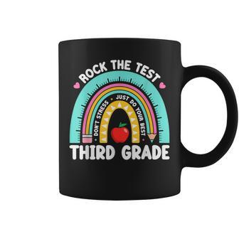 Rock The Test Day 3Rd Grade Teacher Third Grade Testing Day Coffee Mug | Mazezy