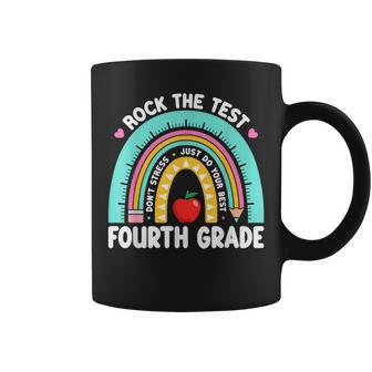 Rock The Test Day 4Th Grade Teacher Fourth Grade Testing Day Coffee Mug - Seseable