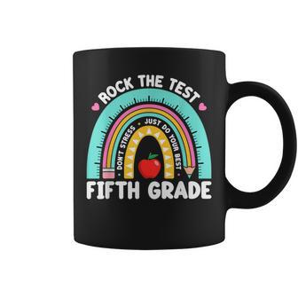 Rock The Test Day 5Th Grade Teacher Fifth Grade Testing Day Coffee Mug - Seseable
