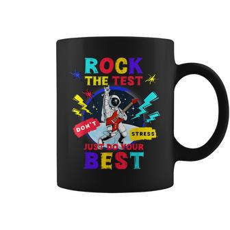 Rock The Test Dont Stress Testing Day 2024 Teachers Students Coffee Mug | Mazezy