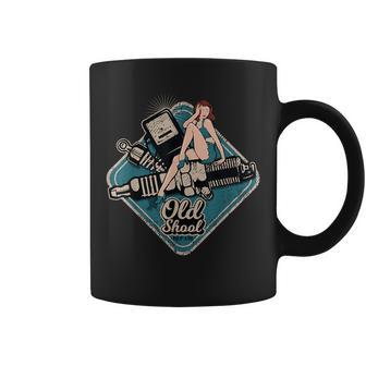 Rockabilly Pin Up Girl Gas Station Old School Repair Rock Coffee Mug - Monsterry UK