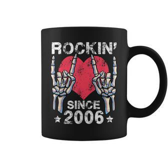 Rockin Since 2006 Rock&Roll Birthday Retro Rock And Roll Coffee Mug - Thegiftio UK