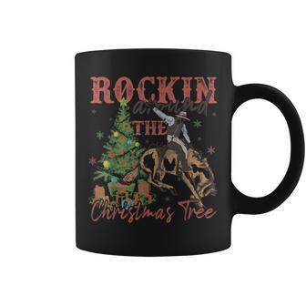 Rockin' Around The Christmas Tree Cowboy Santa Ride Horse Coffee Mug - Thegiftio UK