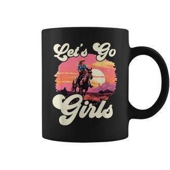 Rodeo Western Country Cowgirl Hat Let's Go Girls Coffee Mug - Monsterry