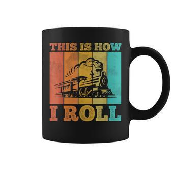 This Is How I Roll Train Retro Vintage Coffee Mug - Monsterry