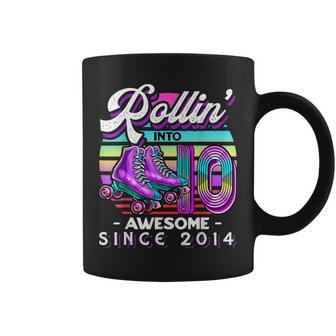 Roller Skating 10Th Birthday Girls Rollin 10 Awesome 2014 Coffee Mug | Mazezy