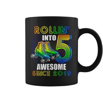 Roller Skating 5Th Birthday Boys Rollin Into 5 Awesome 2019 Coffee Mug - Monsterry AU