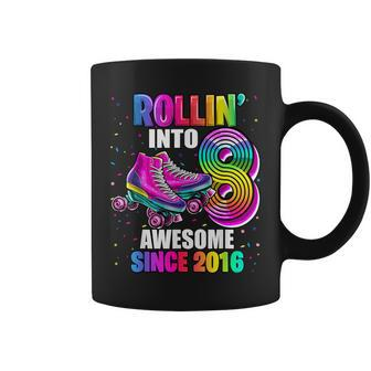 Roller Skating 8Th Birthday Girls Rollin Into 8 Awesome 2016 Coffee Mug | Mazezy