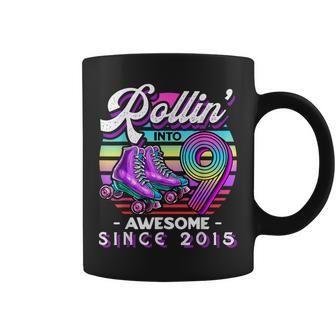 Roller Skating 9Th Birthday Girls Rollin Into 9 Awesome 2015 Coffee Mug | Mazezy