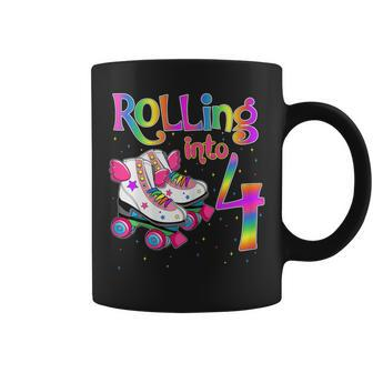 Rolling Into 4 Years Let's Roll I'm Turning 4 Roller Skate Coffee Mug - Monsterry
