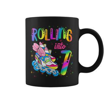 Rolling Into 7 Years Let's Roll I'm Turning 7 Roller Skate Coffee Mug - Monsterry UK