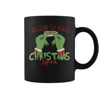 Rolling Up Some Christmas Spirit Christmas Vibes Men Coffee Mug | Mazezy