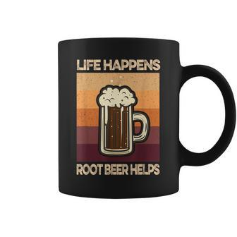 Root Beer Lovers Life Happens Root Beer Helps Coffee Mug - Monsterry UK