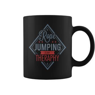 Rope Jumping Is My Therapy Jumping Rope Coffee Mug - Monsterry