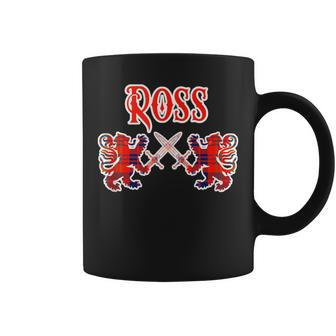 Ross Scottish Clan Kilt Lion Family Name Tartan Coffee Mug - Seseable