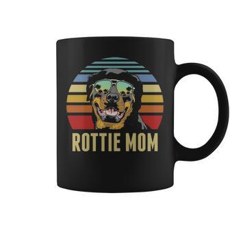 Rottie Mom Rottweiler Dog Vintage Retro Sunset Beach Vibe Coffee Mug | Mazezy