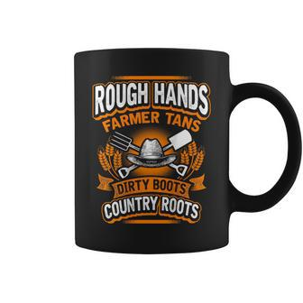 Rough Hands Farmer Tans Farmers Farming Backside Coffee Mug - Monsterry