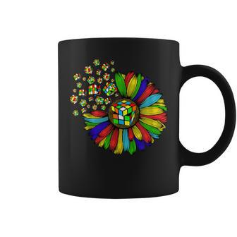 Rubik Rubix Rubix Cube De Jeu Motif Tournesol Tasse - Cadeauxyz