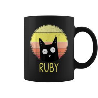 Ruby The Cat For Kitten Owner With The Name Ruby Coffee Mug - Seseable