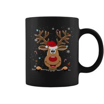 Rudolph Red Nose Reindeer Santa Christmas Coffee Mug - Seseable