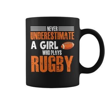 Rugby Girl Meme Never Underestimate A Girl Who Plays Rugby Coffee Mug - Seseable